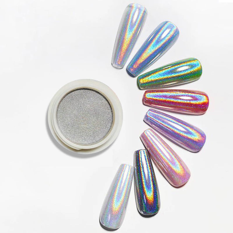 Silver Laser Holographic Chrome Powder - BJ175 - DTK Nail Supply
