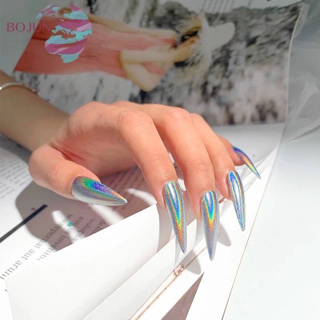 Silver Laser Holographic Chrome Powder - BJ175 - DTK Nail Supply