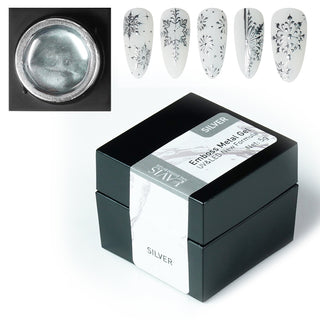  Emboss Gel Polish Nail Art - 0.5oz Silver by LAVIS NAILS ART sold by DTK Nail Supply