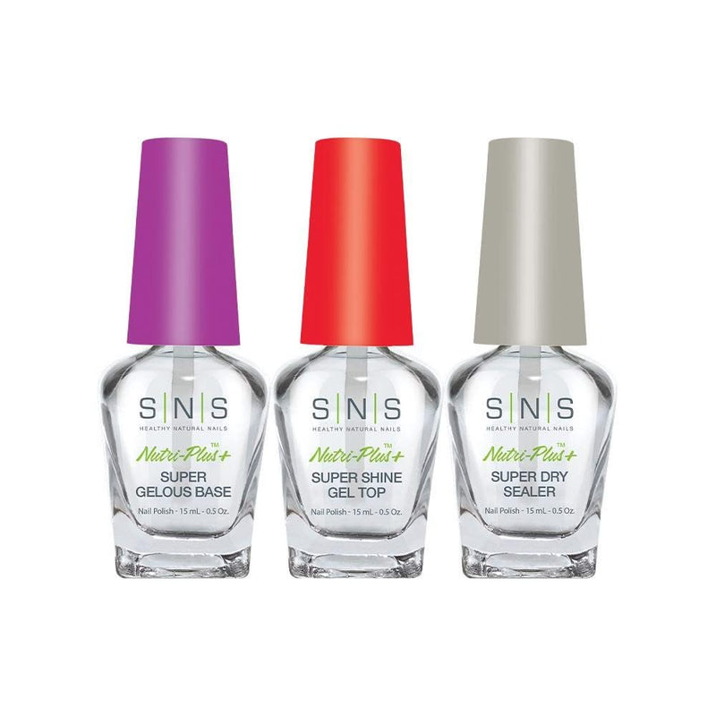 SNS Dipping Essential Kit 1 - Gelous Base, Gel Top, Sealer Dry - 0.5 oz - DTK Nail Supply