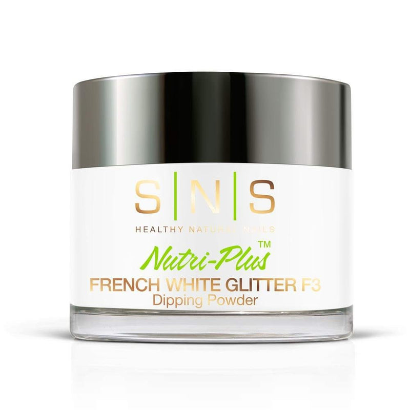 SNS French White Glitter F3 Dipping Powder Pink & White - 2 oz - DTK Nail Supply