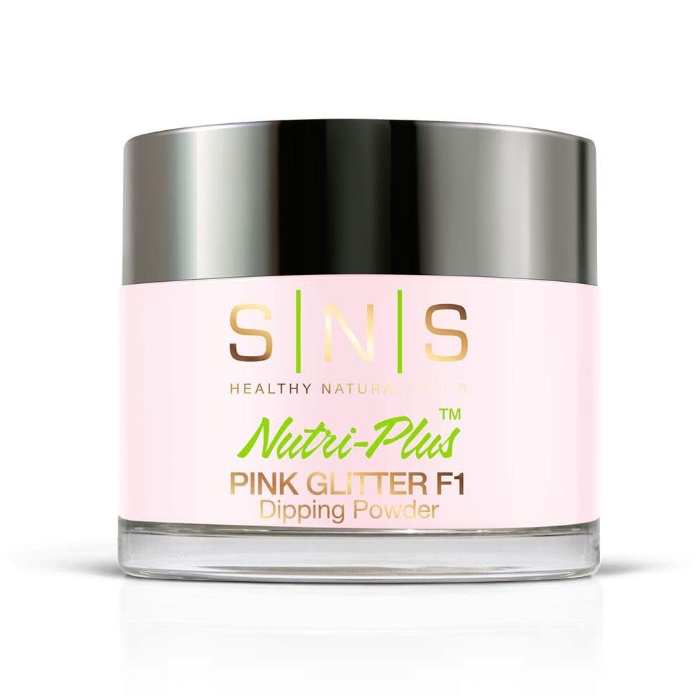SNS Pink Glitter F1 Dipping Powder Pink & White - 2 oz - DTK Nail Supply