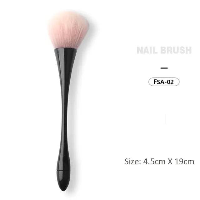 Soft Nail Dusting Brush - Black - DTK Nail Supply