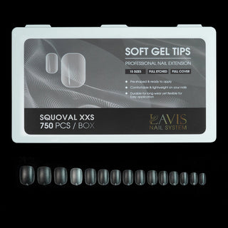 LAVIS Squoval XXS - 15 Sizes Full Etched - Soft Gel Tips