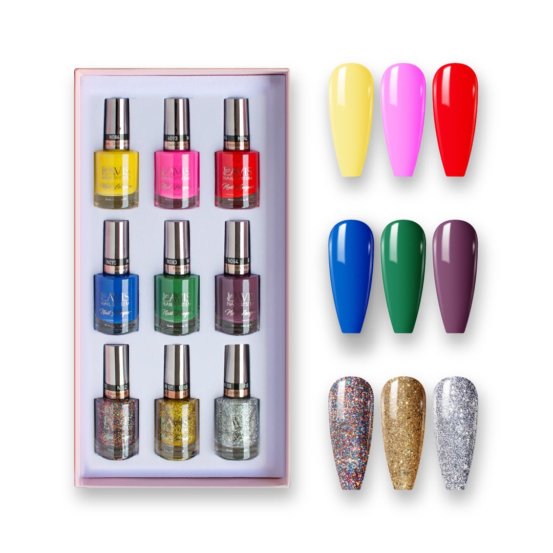 THE ESSENTIALS - Lavis Holiday Nail Lacquer Collection: 083; 084; 086; 093; 094; 095; 100; 102; 105 - DTK Nail Supply