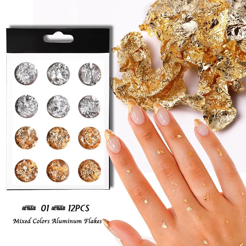 Ultra Thin Foil Paper - 12Pcs Gold/Silver - DTK Nail Supply