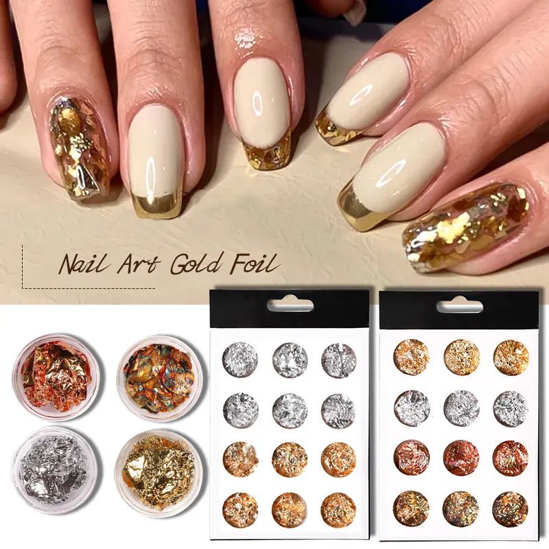 Ultra Thin Foil Paper - 12Pcs Gold/Silver - DTK Nail Supply