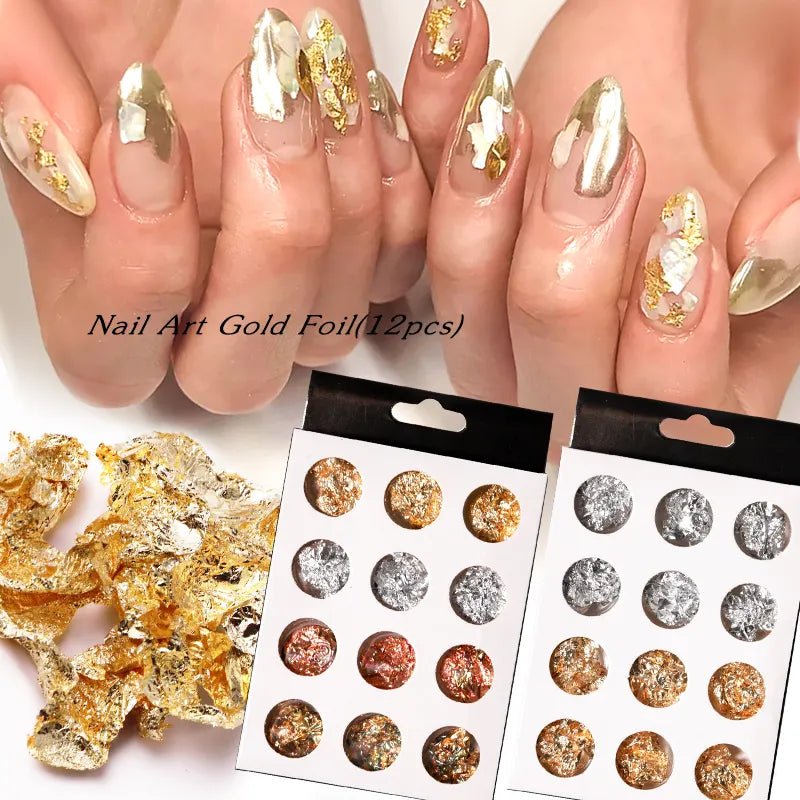 Ultra Thin Foil Paper - 12Pcs Gold/Silver - DTK Nail Supply
