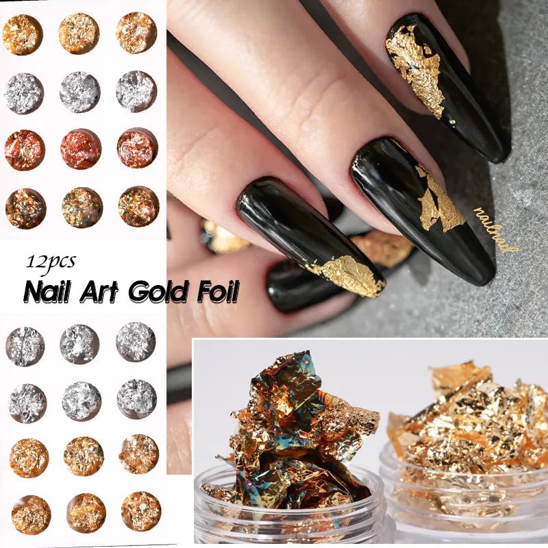 Ultra Thin Foil Paper - 12Pcs Gold/Silver - DTK Nail Supply