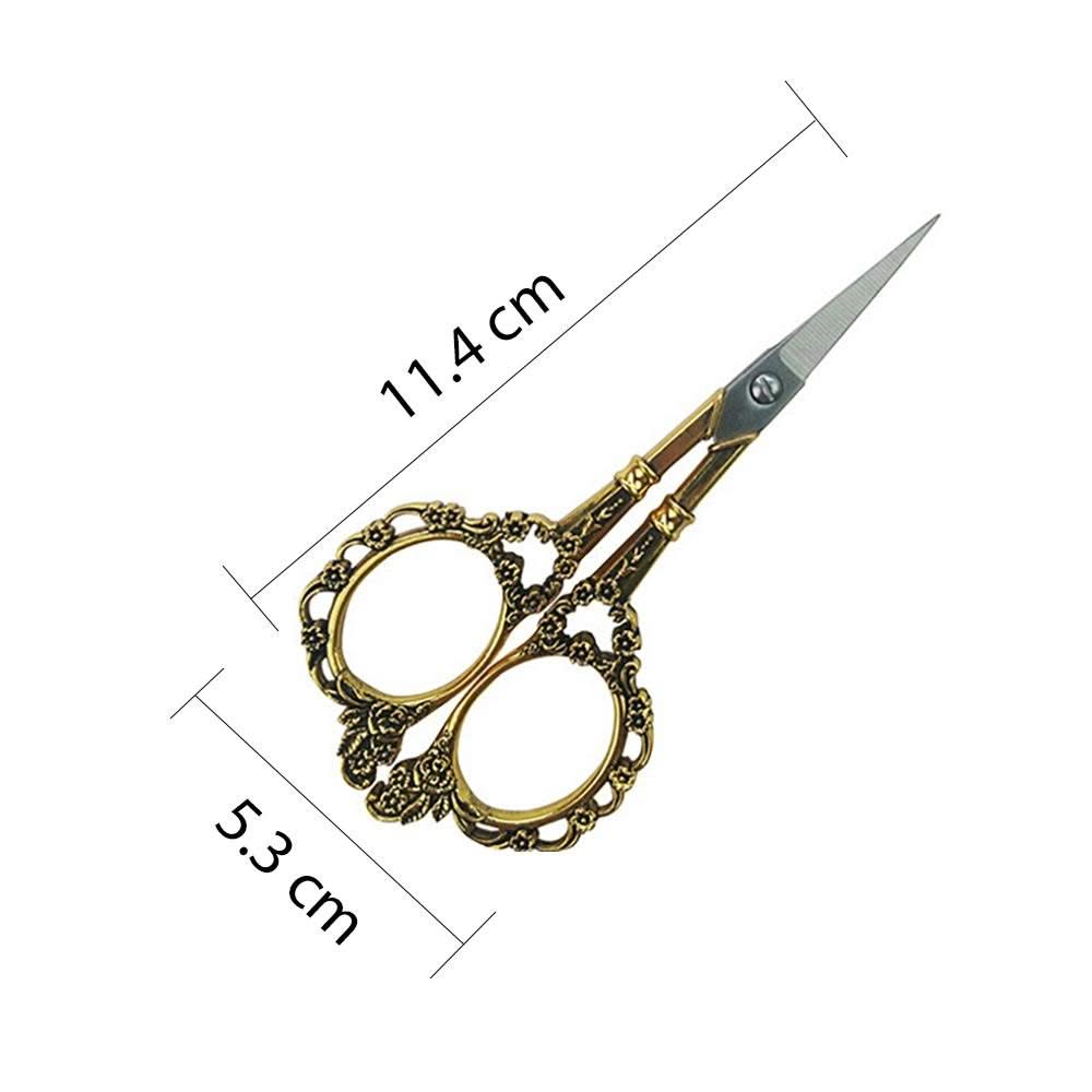 Vintage plum blossom scissors classic design sewing scissors - Gold - DTK Nail Supply
