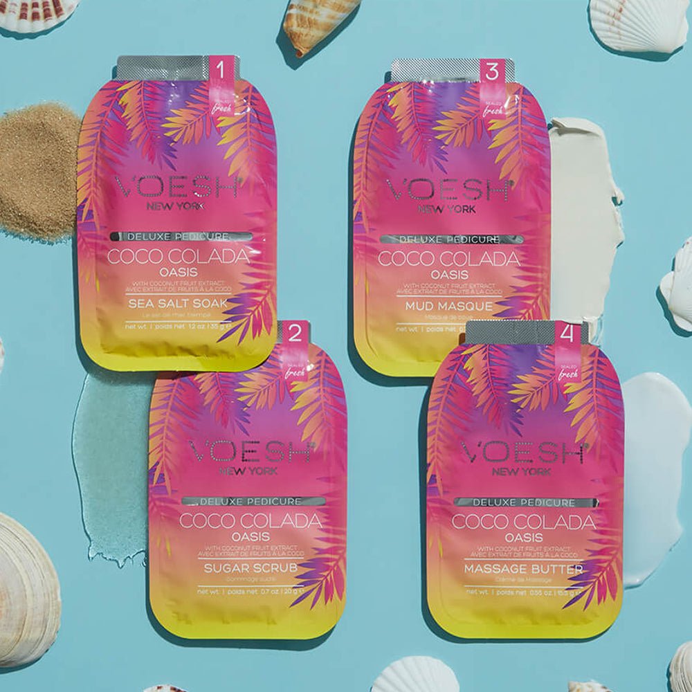VOESH Pedicure in Box 4 Step Kit - Coco Colada Oasis - DTK Nail Supply