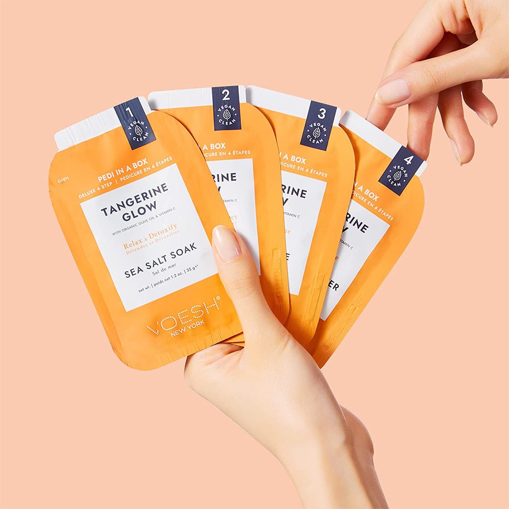 VOESH Pedicure in Box 4 Step Kit - Tangerine Glow - DTK Nail Supply