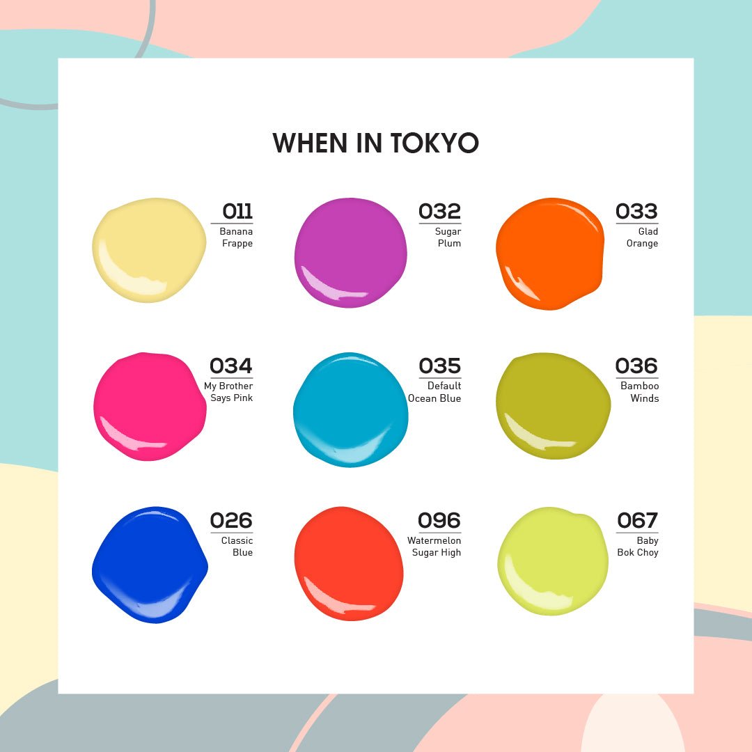 WHEN IN TOKYO - Lavis Holiday Nail Lacquer Collection: 011; 026; 032; 033; 034; 035; 036; 067; 096 - DTK Nail Supply