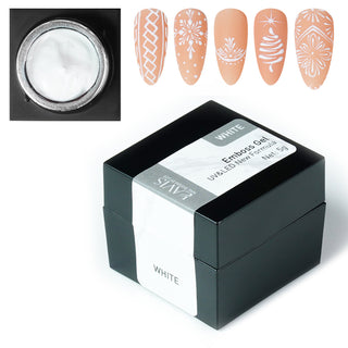  Emboss Gel - White by LAVIS NAILS ART sold by DTK Nail Supply