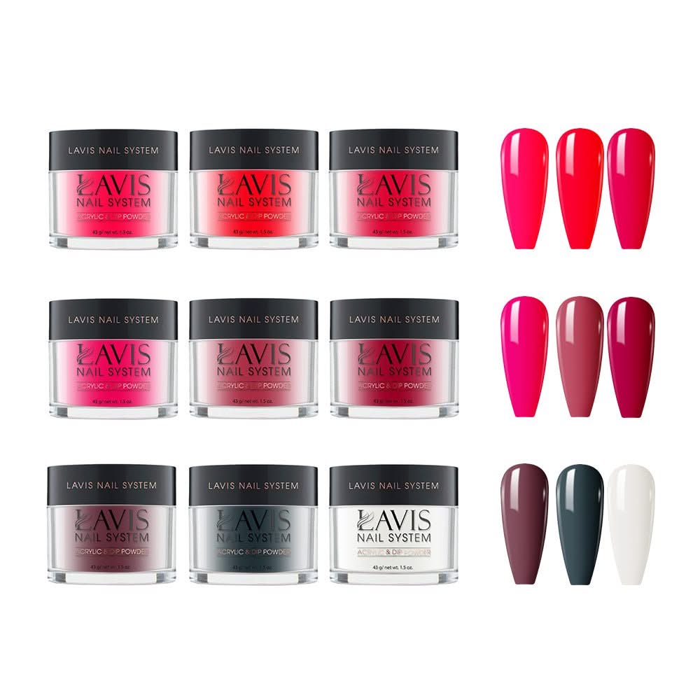 WINE OBSESSION - LAVIS Holiday Dipping Powder Collection: 012; 016; 027; 031; 042; 058; 061; 091; 092 - DTK Nail Supply