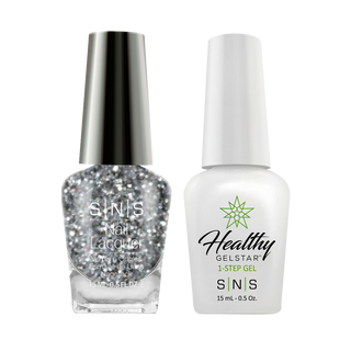  SNS Gel Nail Polish Duo - WW12 Glitter, Silver Colors by SNS sold by DTK Nail Supply